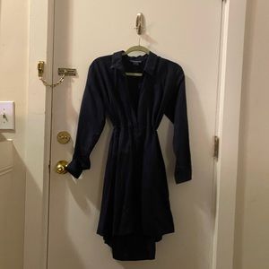 French Connection high-low belted dress. Navy size US size 2.